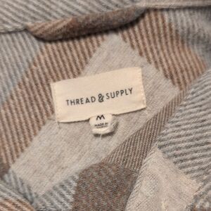 Thread & Supply Tan and Cream Plaid Shirt